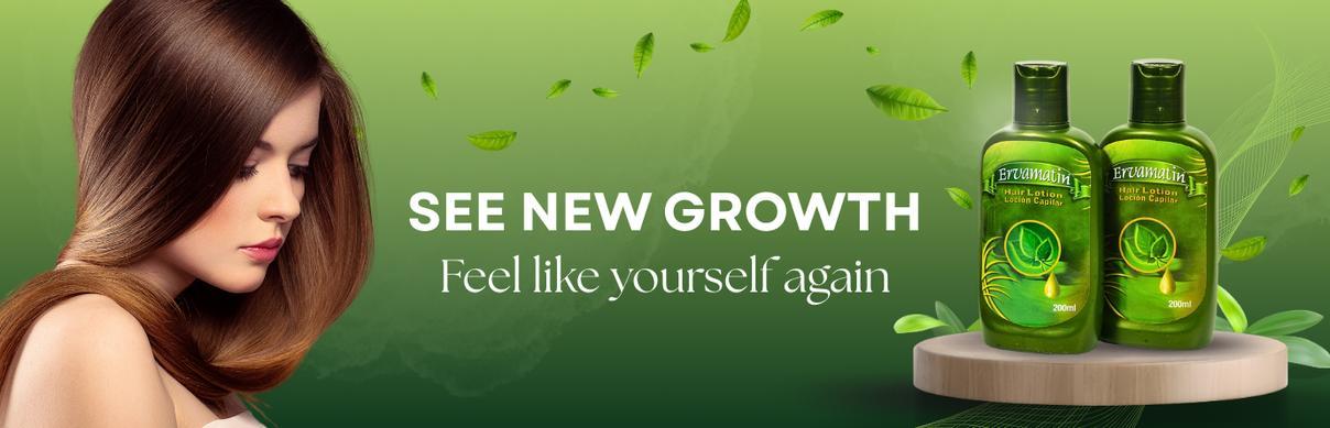 Trusted in over 50 countries, Ervamatin restores hair growth, eliminates dandruff, and strengthens roots – the natural way to healthy hair.